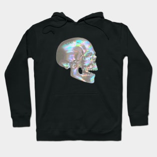 Iridescent Skull Profile in Lavender Blue Hoodie